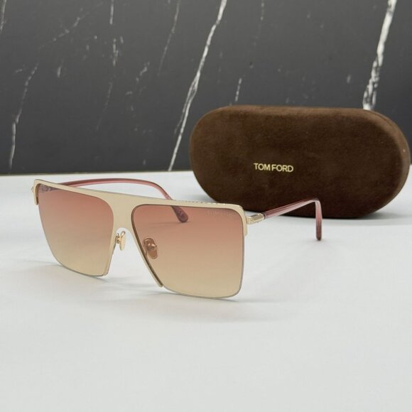 NEW TOM FORD SOFI TF840 28T SUNGLASSES WOMEN ROSE GOLD SQUARE EYEWEAR FT0840/S - Picture 2 of 13